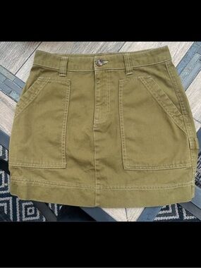 Old Navy Olive Utility Mini Skirt with Belt Loops